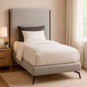 Ver imagem 2 de Cama Japonesa com Cabeceira Almeriaharu Solteiro Pés Alumínio Veludo Cinza Claro - Sallar Home