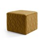 Puff Veludo Quadra Tresse -Domi Móveis - Mostarda - 1