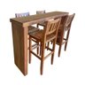 Conjunto Bancada Balcão em U Gourmet com 4 Banquetas Madeira Maciça 120x41cm - 1