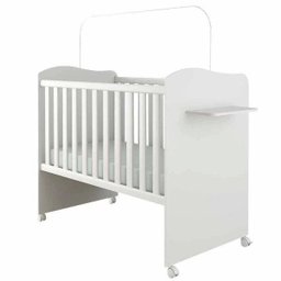 Berço Americano Mini Cama Munique com Prateleira - Canaã - Branca/brilho - 1