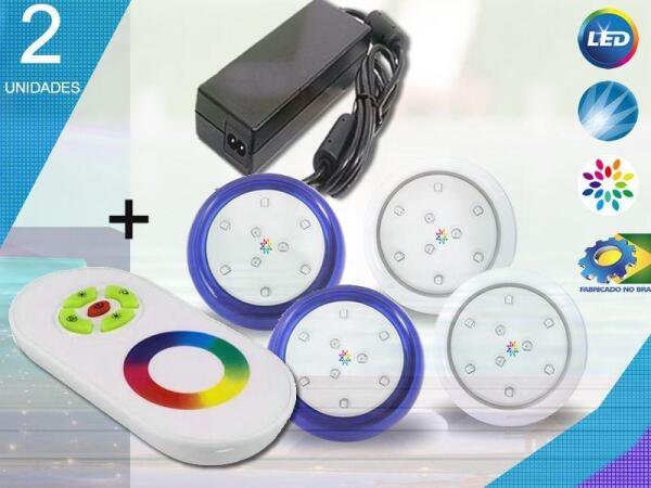 Kit Iluminação Piscina Enertech LED RGB 2x9 Watts - 8 cm - 1