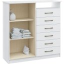 Ver imagem 2 de Cômoda 2 Portas e 6 Gavetas 1263A-Castro - Branco Texturizado