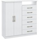 Ver imagem 1 de Cômoda 2 Portas e 6 Gavetas 1263A-Castro - Branco Texturizado