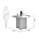 Ver imagem 2 de Mesa Multiuso Cozinha Chanel C/ Tampo Madeirado C/ Vidro Redondo 136x136cm Off White/off White - Dj