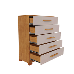 Cômoda para Quarto 5 Gavetas 82cm Cristina Jcm Movelaria - 4