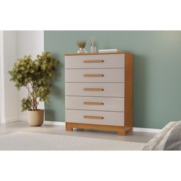 Cômoda para Quarto 5 Gavetas 82cm Cristina Jcm Movelaria - 1