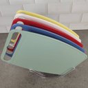 Ver imagem 6 de Conjunto 5 Tábuas de Corte com Suporte para Cozinha Coloridas 26x18cm Pequenas Cinquetti