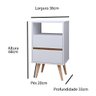Mesa de Cabeceira Retrô Pequena Mesinha Canto Quarto C/ Nicho 2 Gavetas Classic - Branco -Lojas RPM - 7