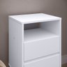 Mesa de Cabeceira Retrô Pequena Mesinha Canto Quarto C/ Nicho 2 Gavetas Classic - Branco -Lojas RPM - 5