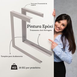 Prateleira Nicho Ferro Multiuso Dupla 60Cm Branca - 5