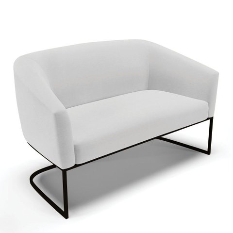Sofá 2 Lugares Namoradeira Industrial Preto Stella Linho D03 - D’Rossi