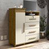 Cômoda Juma 4 Gavetas 1 Porta Nature / Off White - Patrimar - 1