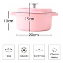 Ver imagem 3 de Panela de Ferro Fundido com Tampa Esmaltada Rosa