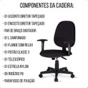 Ver imagem 5 de Cadeira Escritório Preta Giratória Diretor C/ Relax e Braço