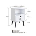 Ver imagem 3 de Mesa de Cabeceira Infantil 1 Gaveta Quarto Branco