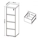 Ver imagem 3 de Gaveteiro Arquivo 4 Gavetas Nogal/preto - Artany Móveis