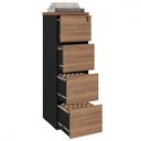 Ver imagem 2 de Gaveteiro Arquivo 4 Gavetas Nogal/preto - Artany Móveis