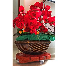 Suporte para Vaso de Planta Redondo com Rodinhas Cristal 35cm - 6