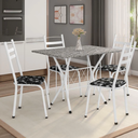 Ver imagem 2 de Conjunto de Mesa Itália New com 4 Cadeiras 1,00m Artefamol Branco/granito