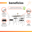 Ver imagem 5 de Conjunto de Mesa Itália New com 4 Cadeiras 1,00m Artefamol Branco/granito