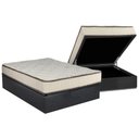 Ver imagem 1 de Cama Box Baú Casal: Colchão Molas Luckspuma Bonnel Montreal Spring + Base CRC Suede Gray(138x188)