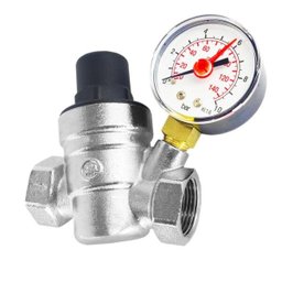 Válvula Redutora de Pressão em Latão de 3/4” com Manômetro - 3