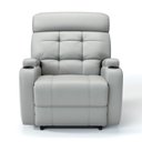Ver imagem 2 de Poltrona do Papai Reclinável em Couro Bovino Cor Cinza Griggio Reclinação Elétrica - Modelo Florença