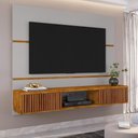 Ver imagem 2 de Painel Tv Ambar Sala 65 Pol. Off White/naturalle/ripado