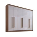Ver imagem 1 de Guarda Roupa Casal 6 Portas 7 Gavetas com Pés Athos - D' Doro Castanho/Off White