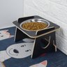 Comedouro Gato Elevado Pet Tigela Ração Inox Saudável - Preto - 5