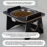 Comedouro Gato Elevado Pet Tigela Ração Inox Saudável - Preto - 3