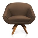 Ver imagem 6 de Kit 01 Namoradeira 02 Lugares e 02 Poltronas Giratória Giovana Suede Base Madeira MM30 - D’Rossi - M