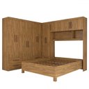 Ver imagem 3 de Guarda-roupa Casal Modulado com Cama Belgrado 11 Portas 6 Gavetas Cinamomo - Panorama Móveis