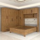 Ver imagem 6 de Guarda-roupa Casal Modulado com Cama Belgrado 11 Portas 6 Gavetas Cinamomo - Panorama Móveis