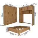 Ver imagem 4 de Guarda-roupa Casal Modulado com Cama Belgrado 11 Portas 6 Gavetas Cinamomo - Panorama Móveis
