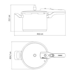 Panela de Pressão Tramontina Brava em Aço Inox com Fundo Triplo 22 Cm 6 L Tramontina - 3 Panela de Pressão Tramontina Brava em Aço Inox com Fundo Triplo 22 Cm 6 L Tramontina - 3