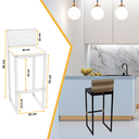 Ver imagem 2 de Kit 6 Banquetas Quadrada Junco Cappuccino para Balcão Ilha Cozinha Área Gourmet Bancada Piscina Bar