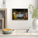 Ver imagem 2 de Quadro Decorativo Santa Ceia 45x34cm - com vidro:Madeira preta