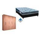 Ver imagem 1 de Cama Box Casal + Colchão D45 Cecina + Guarda Roupa Master 8.6 Atacama