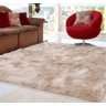Tapete Sala Peludo Shaggy Luxo Bege Mesclado 140 x 200cm - Marrom - Mesclado - 1