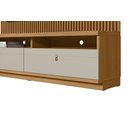 Ver imagem 2 de Estante Home para Tv Ripado 2 Modulo Lateral Ouro Preto Nature/off White - Linea