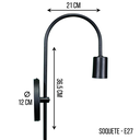 Ver imagem 2 de Arandela Arqueada Retrô Decorativa Preta E27