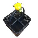 Ver imagem 1 de Porta Talher Em Vime Com Alça - Unidade Azul Marinho E Limão