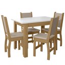 Ver imagem 1 de Kit Mesa de Jantar Bellagio 108x68 Cm com 4 Cadeiras Clara Freijo/off White/savana