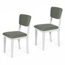 Ver imagem 1 de Kit 2 Cadeiras de Jantar Madeira Maciça Estofadas Ella Branco e Cinza - Straub Web