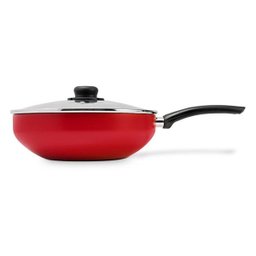 Frigideira 24cm Wok de Alumínio Antiaderente com Tampa Paprika - 2