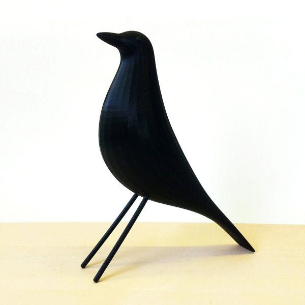 Pássaro M Decorativo - 17,4 Cm Altura -Toque 3D: Preto - 1