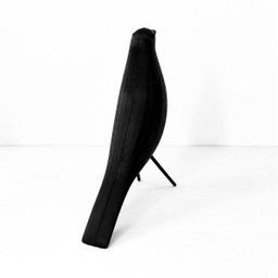 Pássaro M Decorativo - 17,4 Cm Altura -Toque 3D: Preto - 3