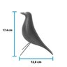 Pássaro M Decorativo - 17,4 Cm Altura -Toque 3D: Cinza - 4