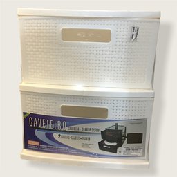Gaveteiro Plástico Grande Organizador Multiuso 2 Gavetas - Branco - 1